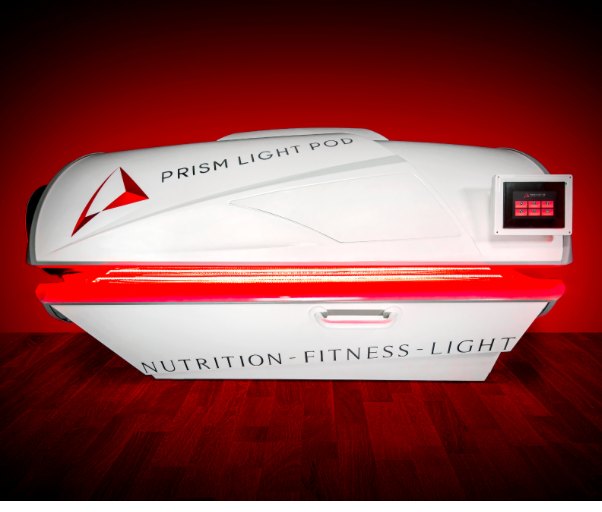The full-body Prism Light Pod red light therapy bed at Spine & Wellness Center Lakewood Ranch